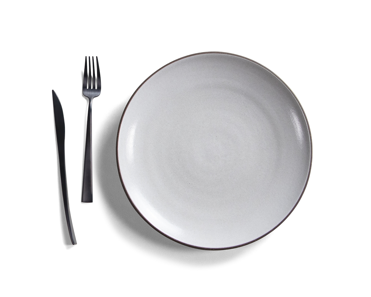 10.5" Coupe Entree Plate - Dark Brown / Moss